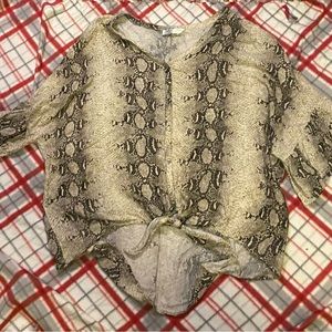 Snake Pattern Long Sleeve Blouse